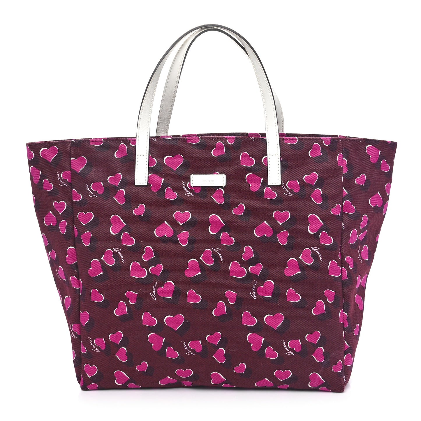 Canvas Heartbeat Print Medium Tote New Wine