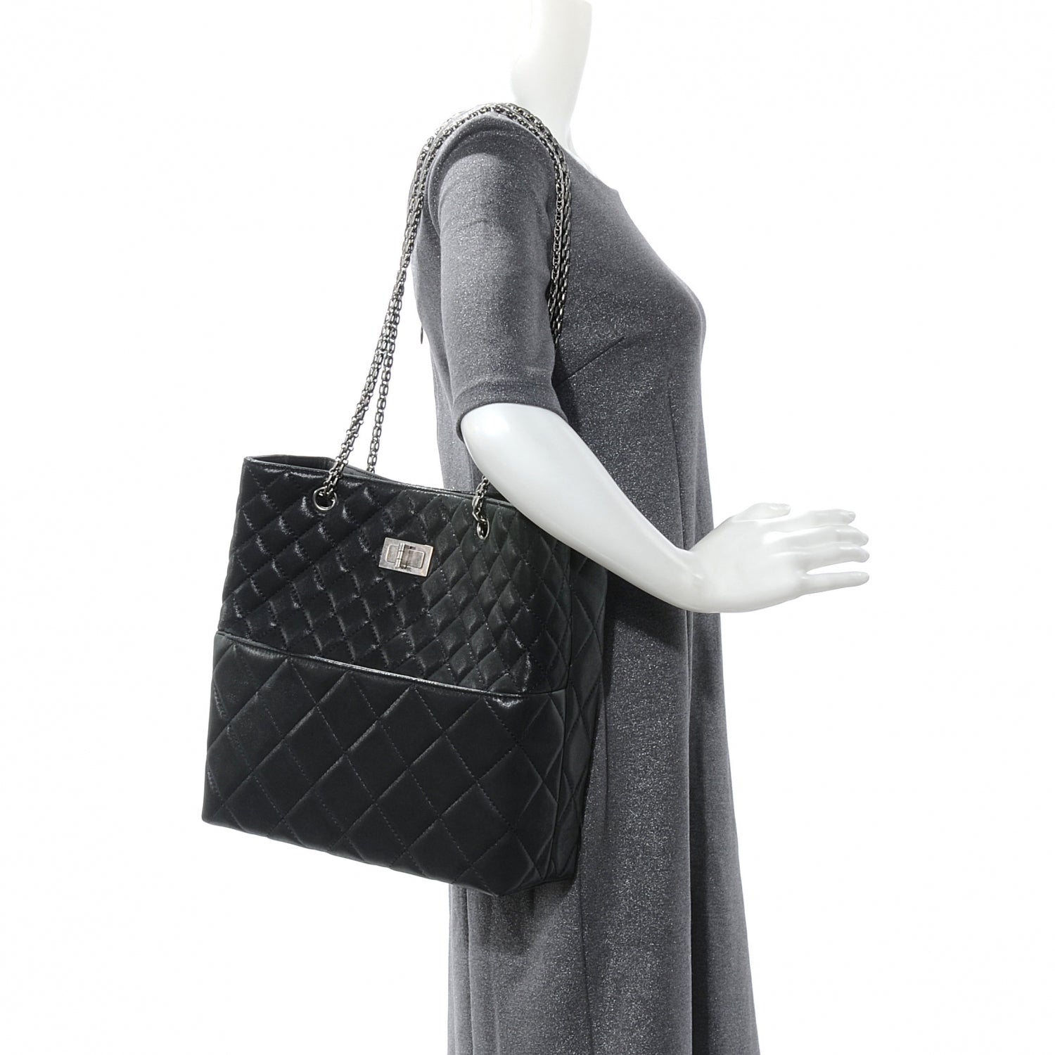 Chanel Iridescent Calfskin Reissue 2.55 Tote Black 2 of 8