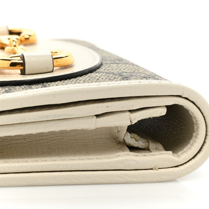 Gucci GG Supreme Monogram Azalea Calfskin Horsebit 1955 Card Case Wallet Beige Ebony Mystic White 11 of 12