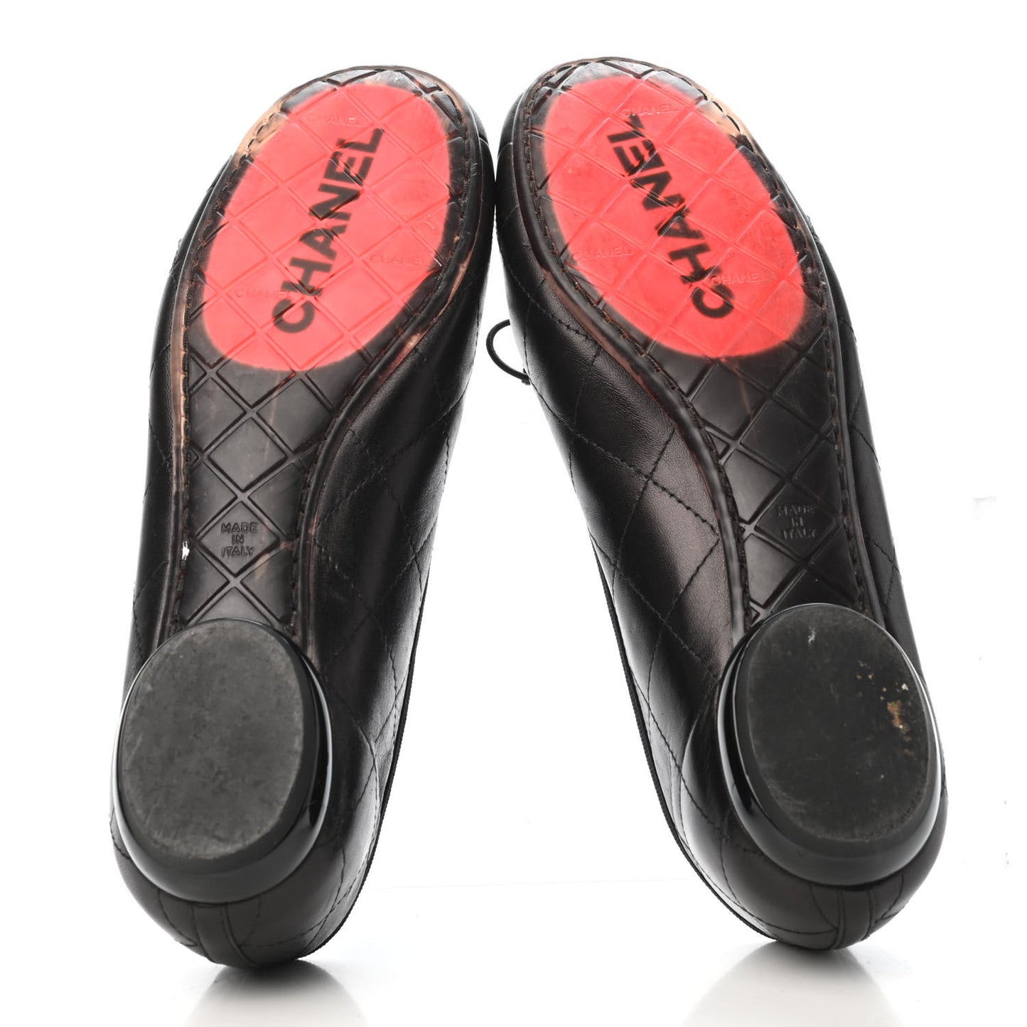 Lambskin Cambon Quilted Ballerina Flats 38 Black