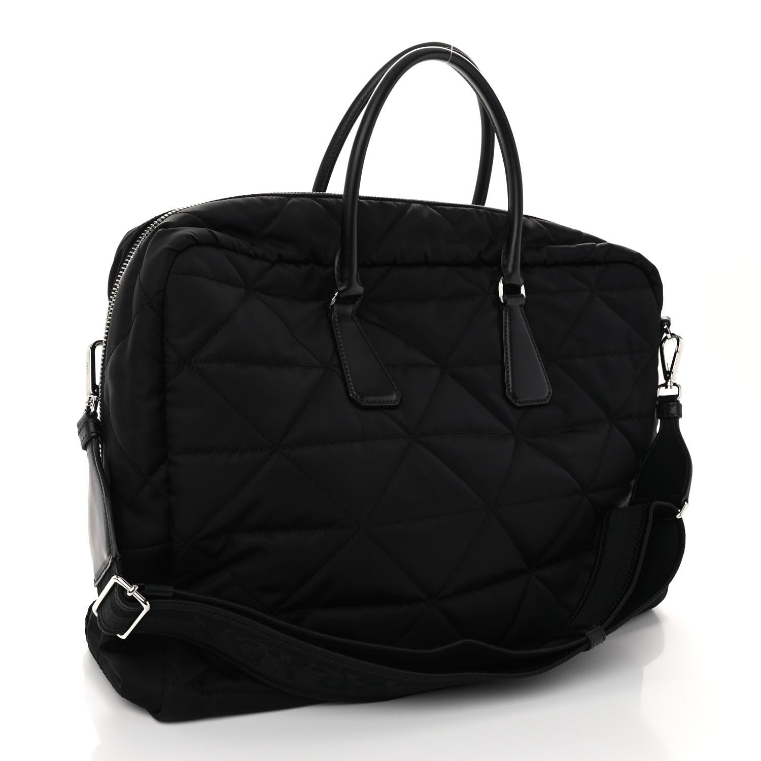 Prada Tessuto Re-Nylon Triangle Padded Travel Black 3 of 9