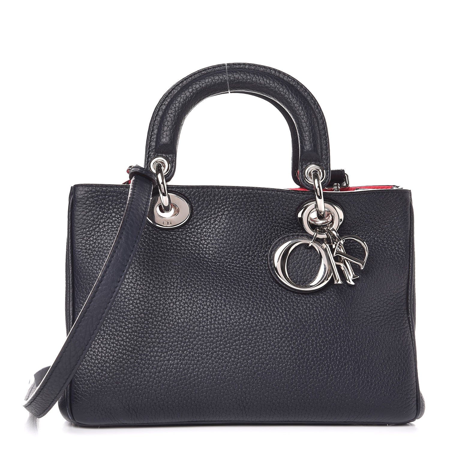 Christian Dior Bullcalf Small Diorissimo Tote Black Rose Indien 1 of 10