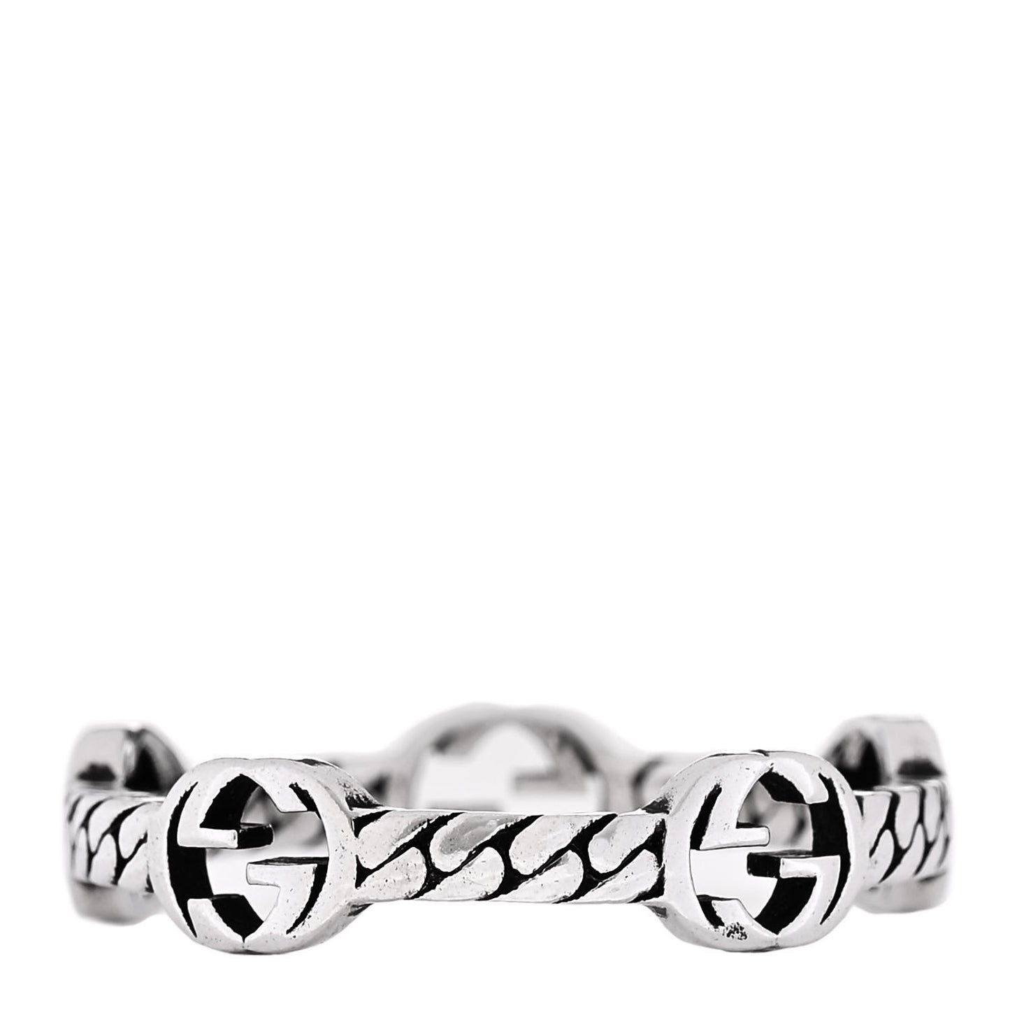 Sterling Silver Interlocking G Chain Ring 64 10.75