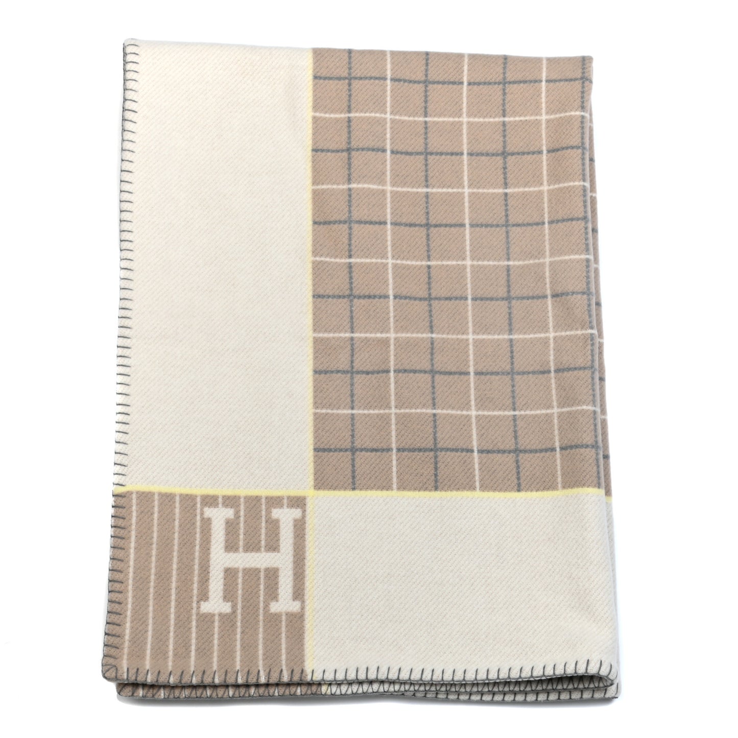 Wool Cashmere Avalon Passe-Passe Blanket Naturel