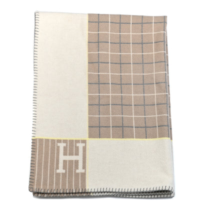 Hermes Wool Cashmere Avalon Passe-Passe Blanket Naturel 1 of 4