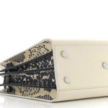 Saint Laurent Grained Calfskin Baby Sac De Jour White Black 8 of 9