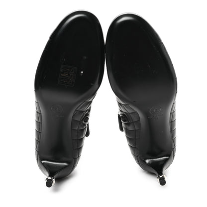 Chanel Lambskin Quilted Cap Toe CC Booties 41 Black 6 of 10