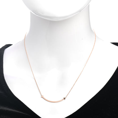 Tiffany 18K Rose Gold Small T Smile Pendant Necklace 2 of 4