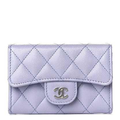 Chanel Caviar Quilted Flap Card Holder Wallet Light Purple 1 of 5