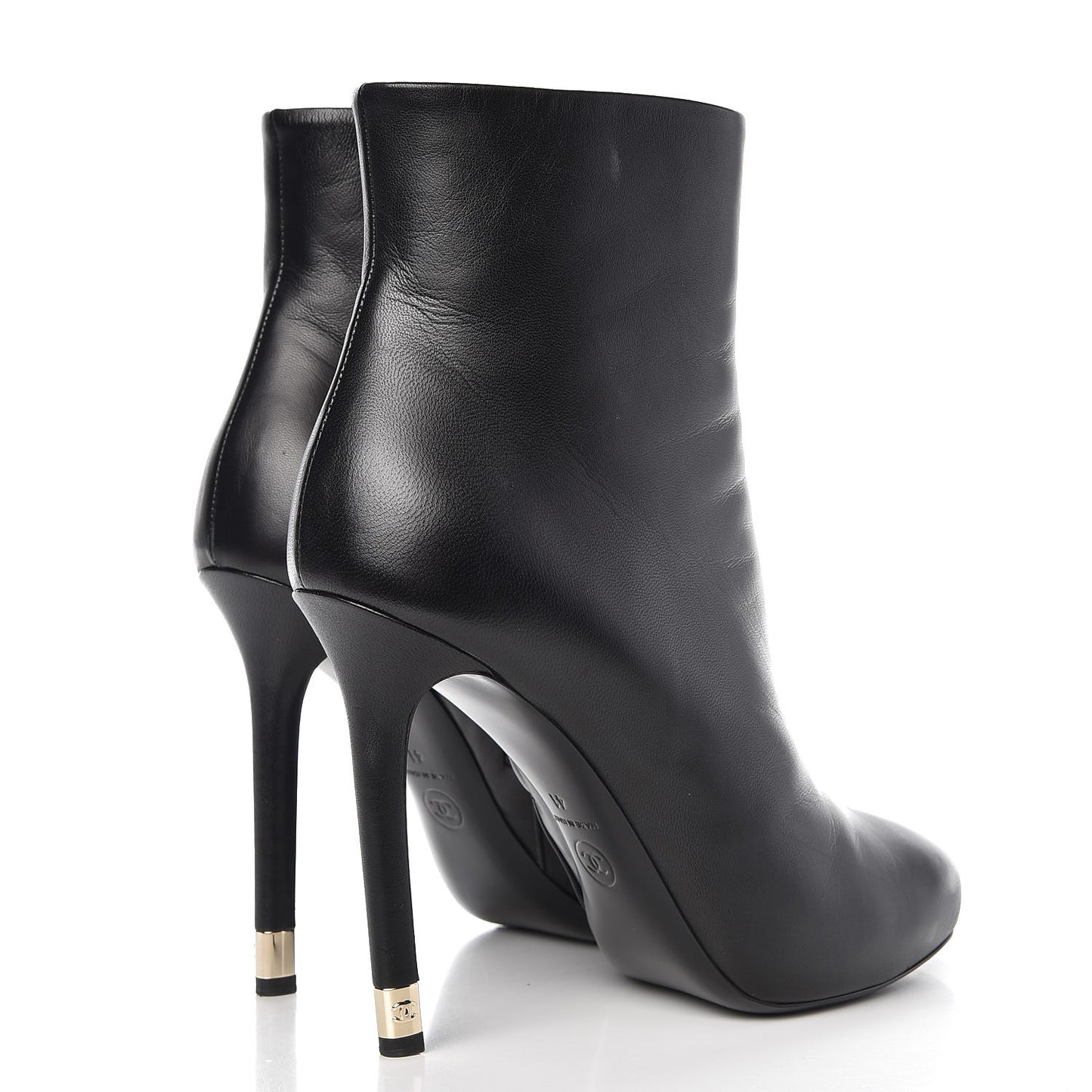 Lambskin CC Short Booties 41 Black