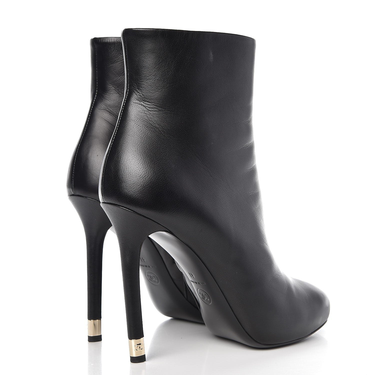 Chanel Lambskin CC Short Booties 41 Black 4 of 15