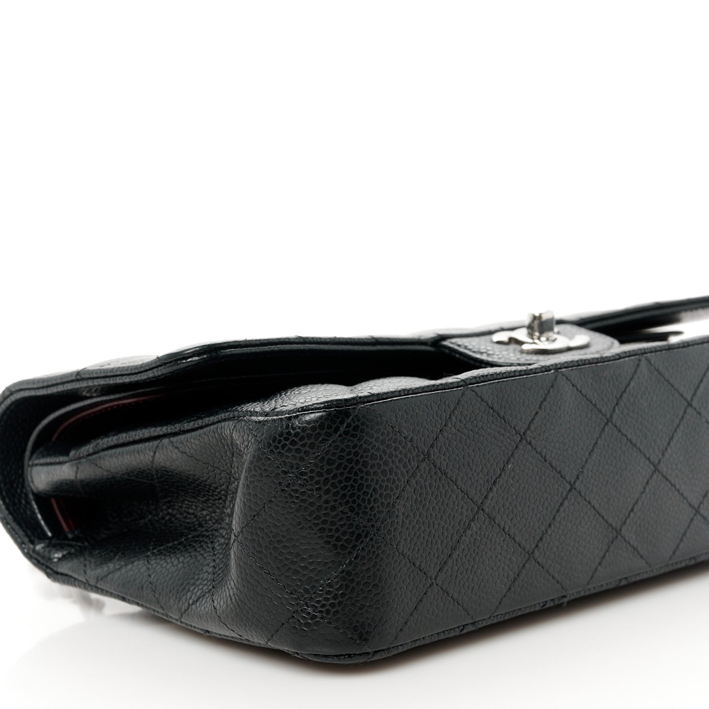 Caviar Quilted Medium Double Flap Black