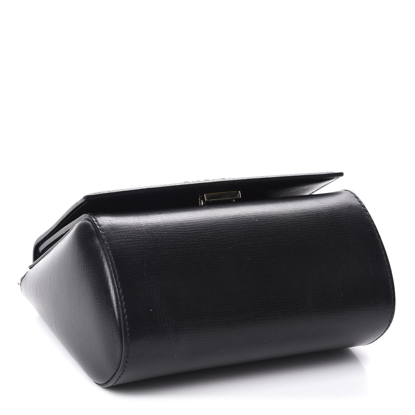 Textured Calfskin Mini Pandora Box Chain Crossbody Bag Black