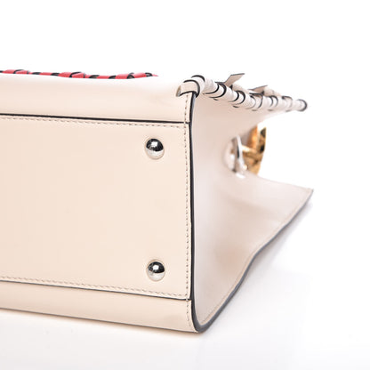 Fendi Vitello Century F is Fendi Whipstitch Bi-Color Regular Runaway Satchel Camelia Orzo Multicolor 7 of 12