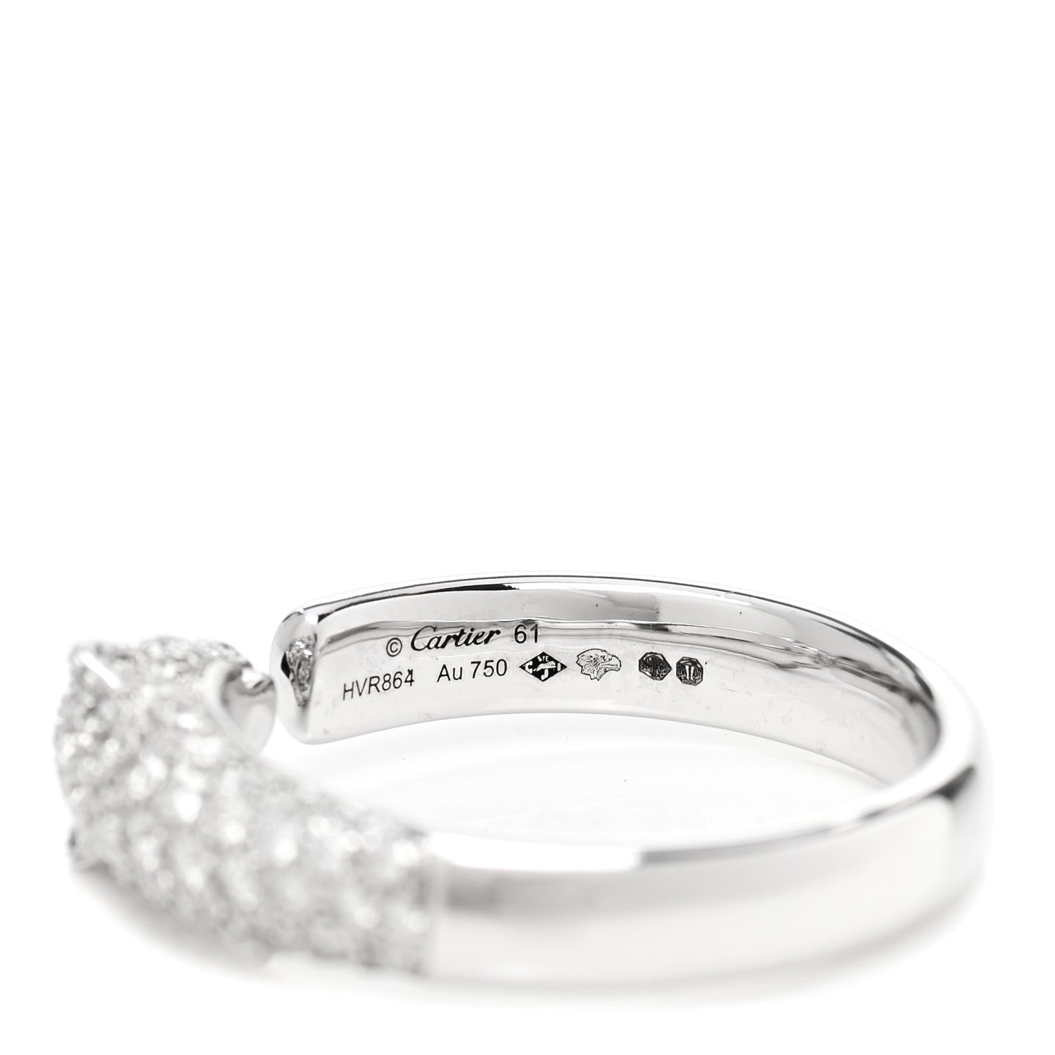 Cartier 18K White Gold Diamond Black Onyx Emerald Panthere De Cartier Ring 61 9.75 5 of 6