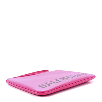Balenciaga Calfskin Logo Zip Pouch Pink 4 of 11