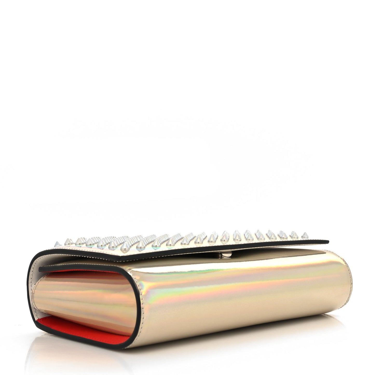 Metallic Patent Psychic Spikes Paloma Clutch Snow