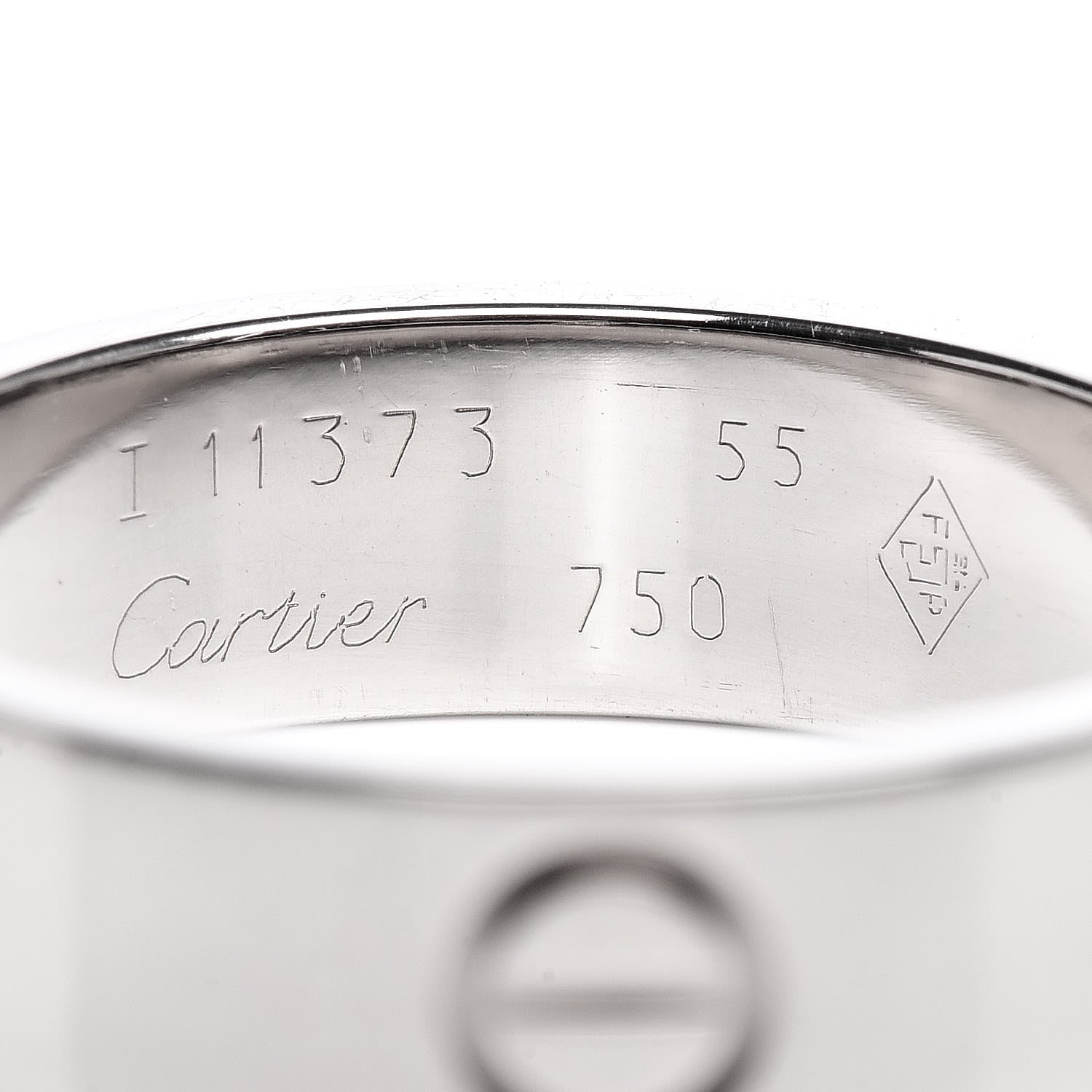 Cartier 18K White Gold 5.5mm LOVE Ring 55 7.25 4 of 4