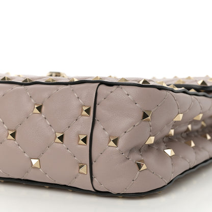 Valentino Garavani Lambskin Medium Rockstud Spike Shoulder Bag Poudre 9 of 14