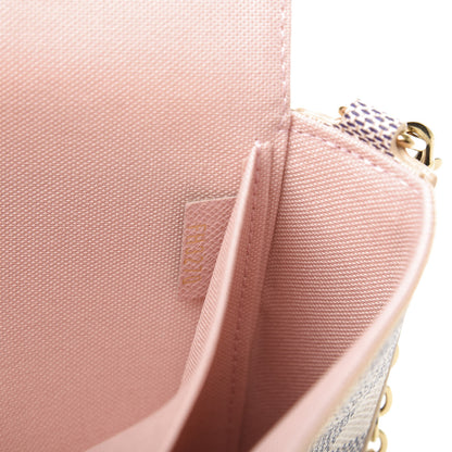 Louis Vuitton Damier Azur Pochette Felicie Chain Wallet Rose Ballerine 7 of 10