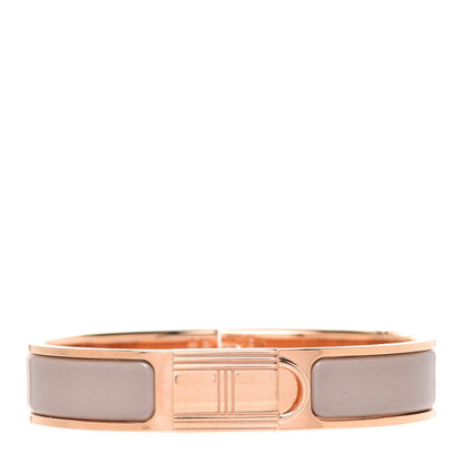 Hermes Enamel Narrow Clic Cadenas Bracelet PM Marron Glace 1 of 6