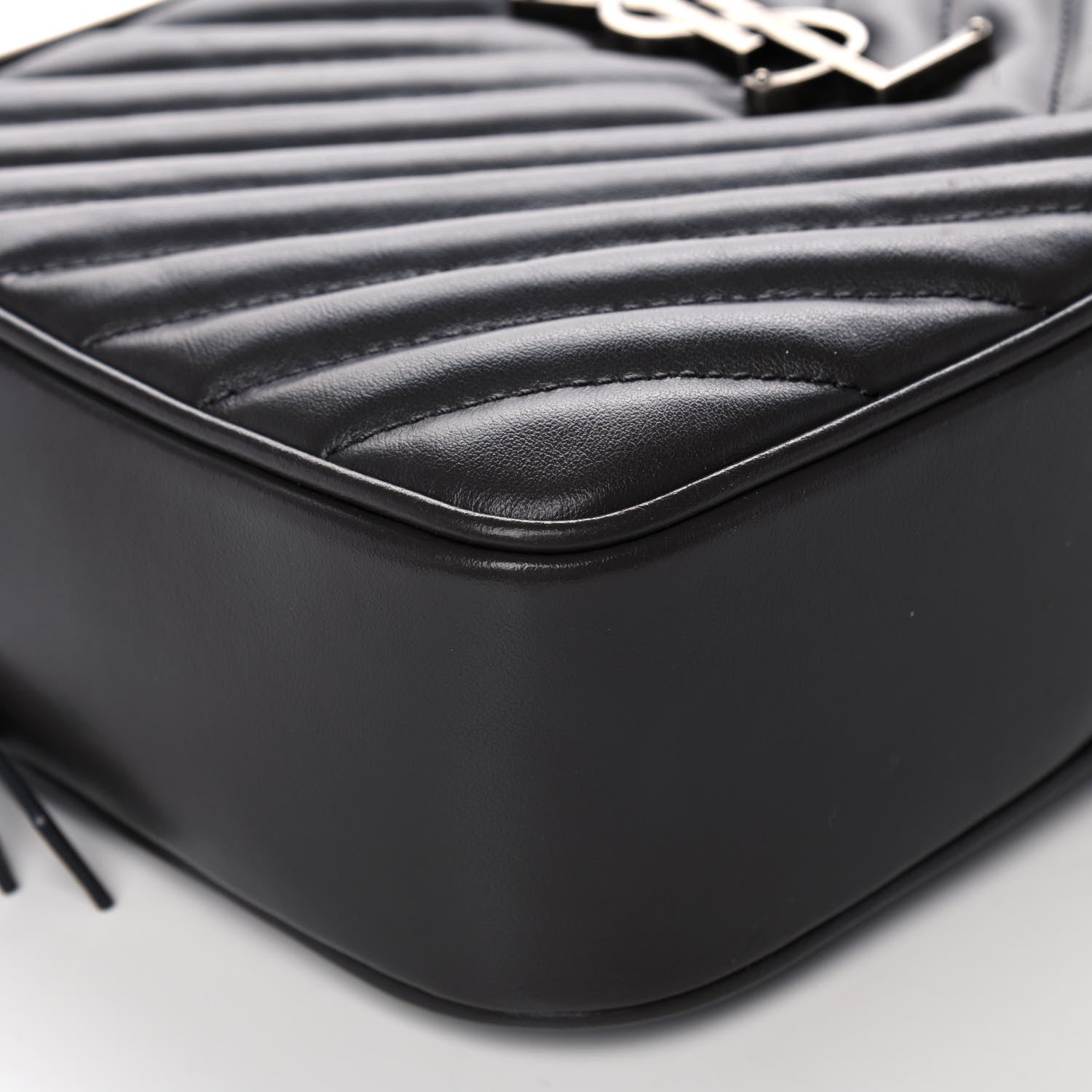 Saint Laurent Calfskin Matelasse Monogram Lou Camera Bag Sea Pebble 7 of 10