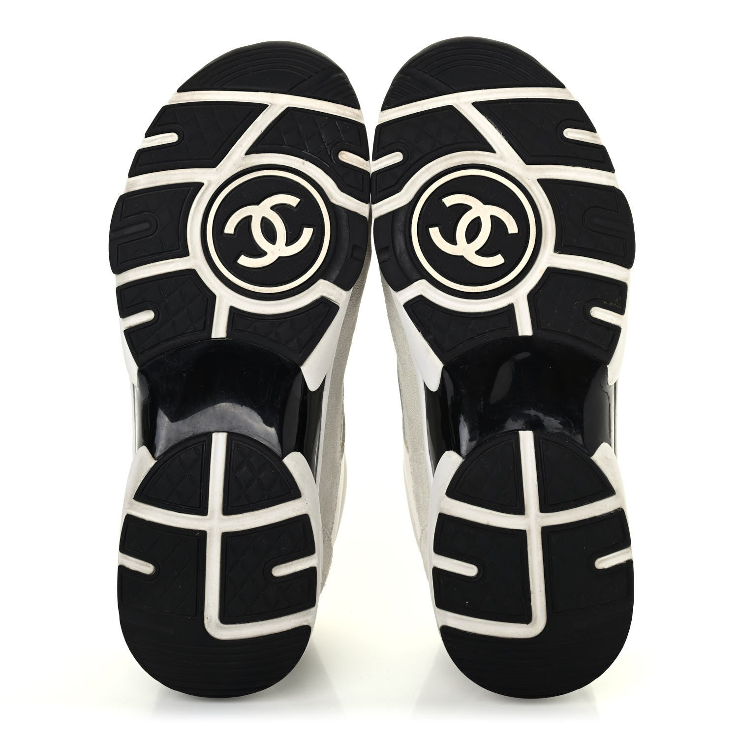 Chanel Calfskin Fabric Sneakers 38 White Silver Fluo Pink 4 of 4