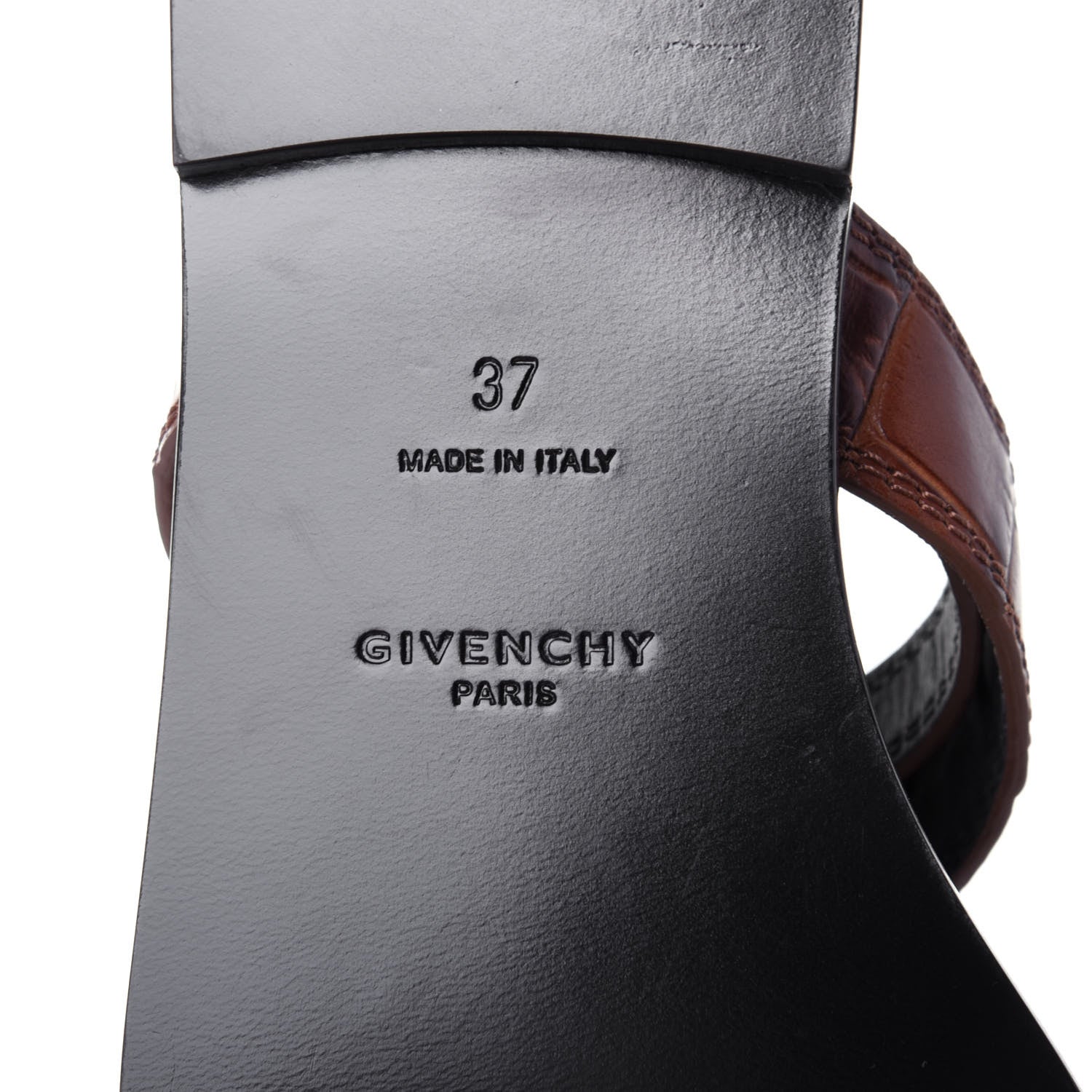 Givenchy Calfskin Crocodile Embossed Eden Slides 37 Light Brown 9 of 11
