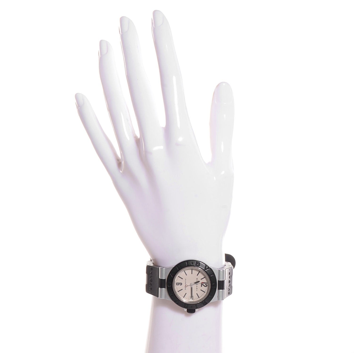 Bulgari Aluminum Rubber 32mm Diagono Quartz Watch 2 of 7