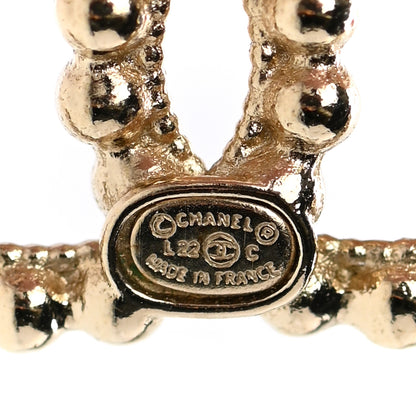 Chanel Metal Bead CC Drop Earrings Gold 4 of 5