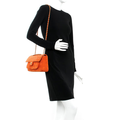 Chanel Suede Square Quilted Flap Orange 2 of 12