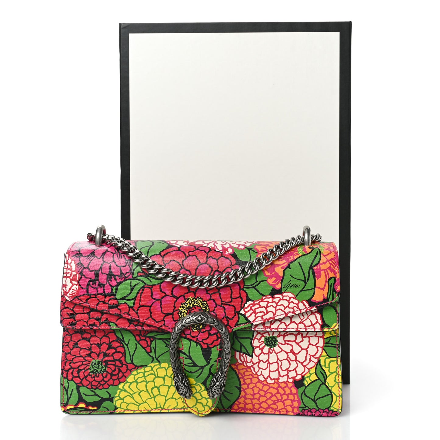 X KEN SCOTT New Shangai Calfskin Pomponica Print Small Dionysus Shoulder Bag Multicolor