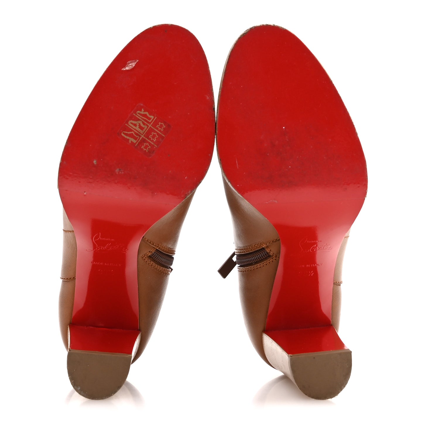 Calfskin Janis Alta 120 Booties 38.5 Cuoio