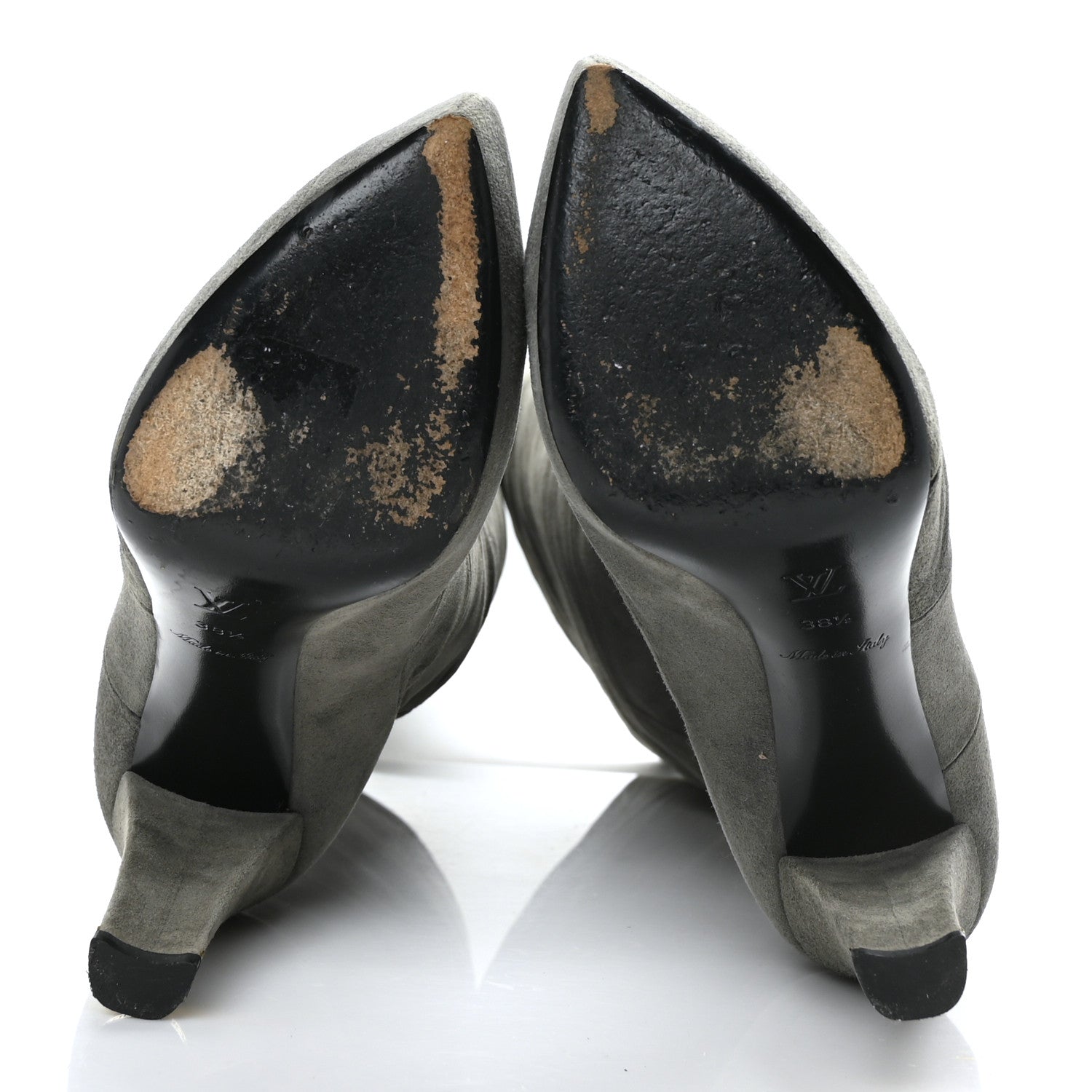 Louis Vuitton Suede High Boots 38.5 Grey 5 of 9