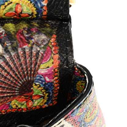 Dolce & Gabbana Dauphine Fan Foulard Medium Miss Sicily Satchel Black Multicolor 14 of 17