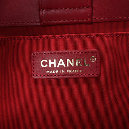 Chanel Calfskin Quilted CC Chain Accordion Tote Red 6 of 10