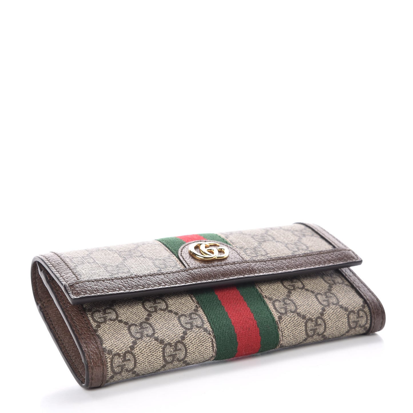 GG Supreme Monogram Web Ophidia Continental Wallet Brown