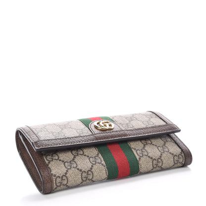 Gucci GG Supreme Monogram Web Ophidia Continental Wallet Brown 4 of 10