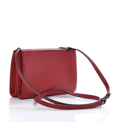 MCM Grained Calfskin Milla Double Crossbody Bag Ruby Red 3 of 11