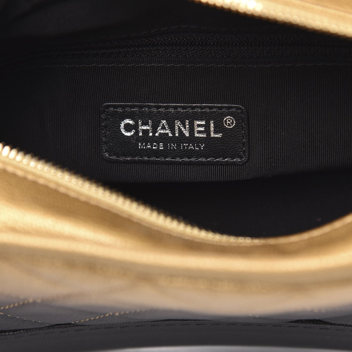 Chanel Metallic Goatskin Quilted Small Gabrielle Hobo Gold Black 6 of 13