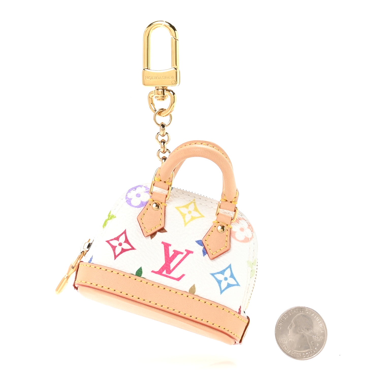 Louis Vuitton LV x TM Monogram Multicolor Micro Alma Bag Charm White 3 of 12