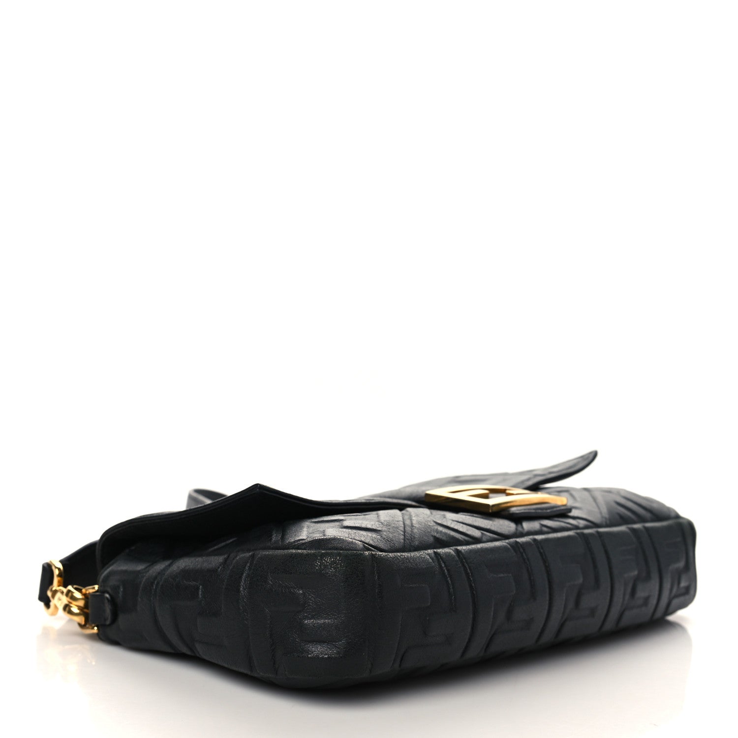 Fendi Nappa FF 1974 Embossed Large Baguette Black 4 of 6