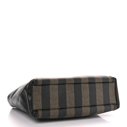 Fendi Calfskin Coated Canvas Pequin Tote Tobacco 4 of 10