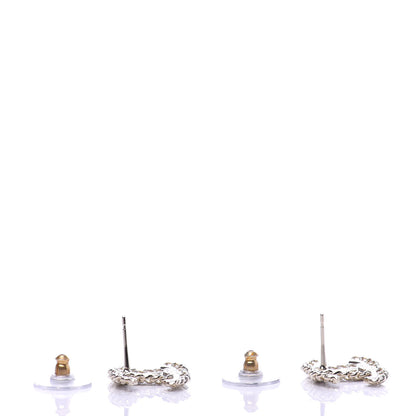 Chanel Crystal Chain CC Earrings Gold 4 of 5