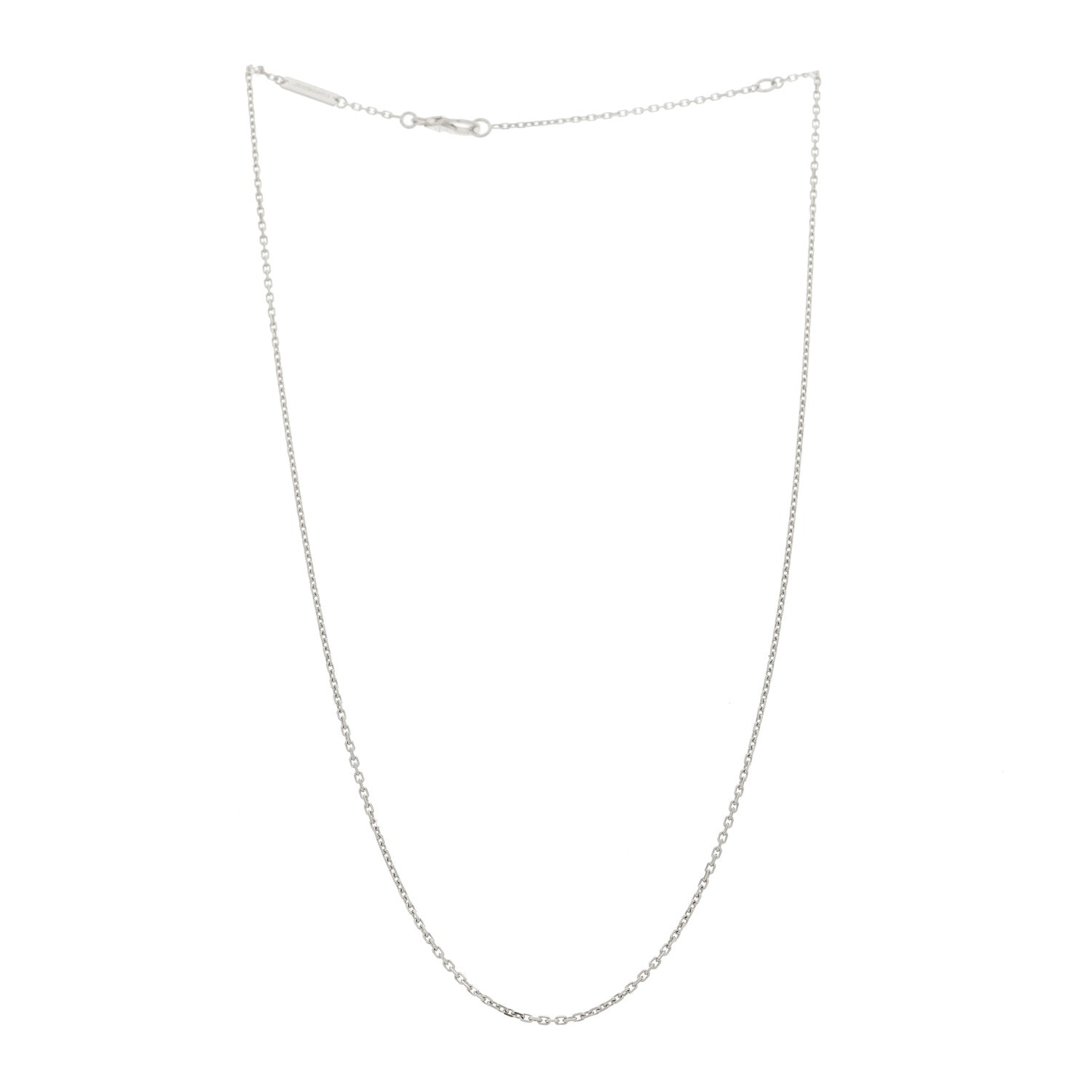 Van Cleef & Arpels 18K White Gold Trace Chain Necklace 3 of 6