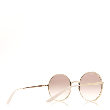 Prada Metal Enamel Oversized Round Sunglasses SPR 59X Pink Gold 4 of 6