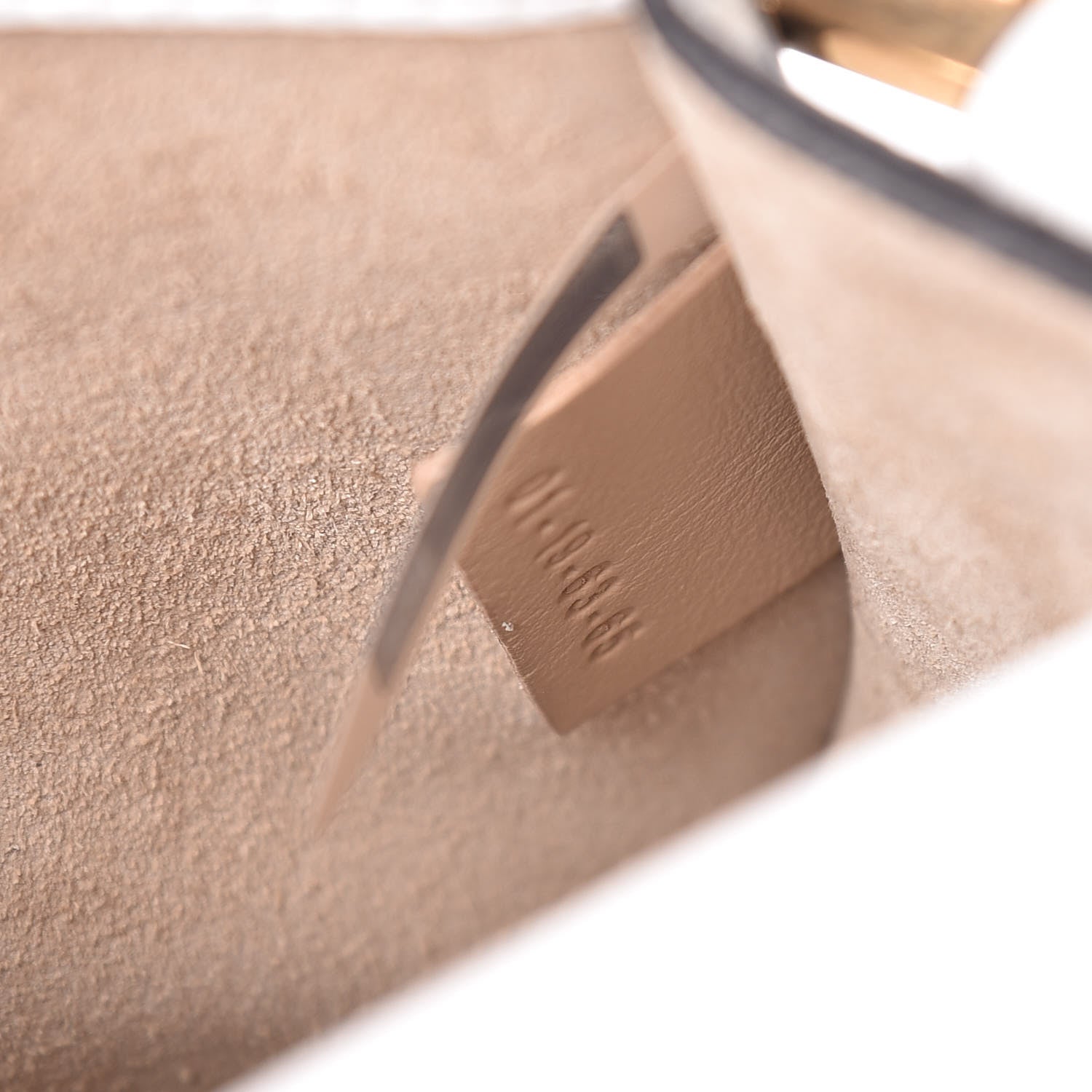 Chloe Suede Calfskin Crocodile Embossed Small Nile Bracelet Bag Brilliant White 7 of 11