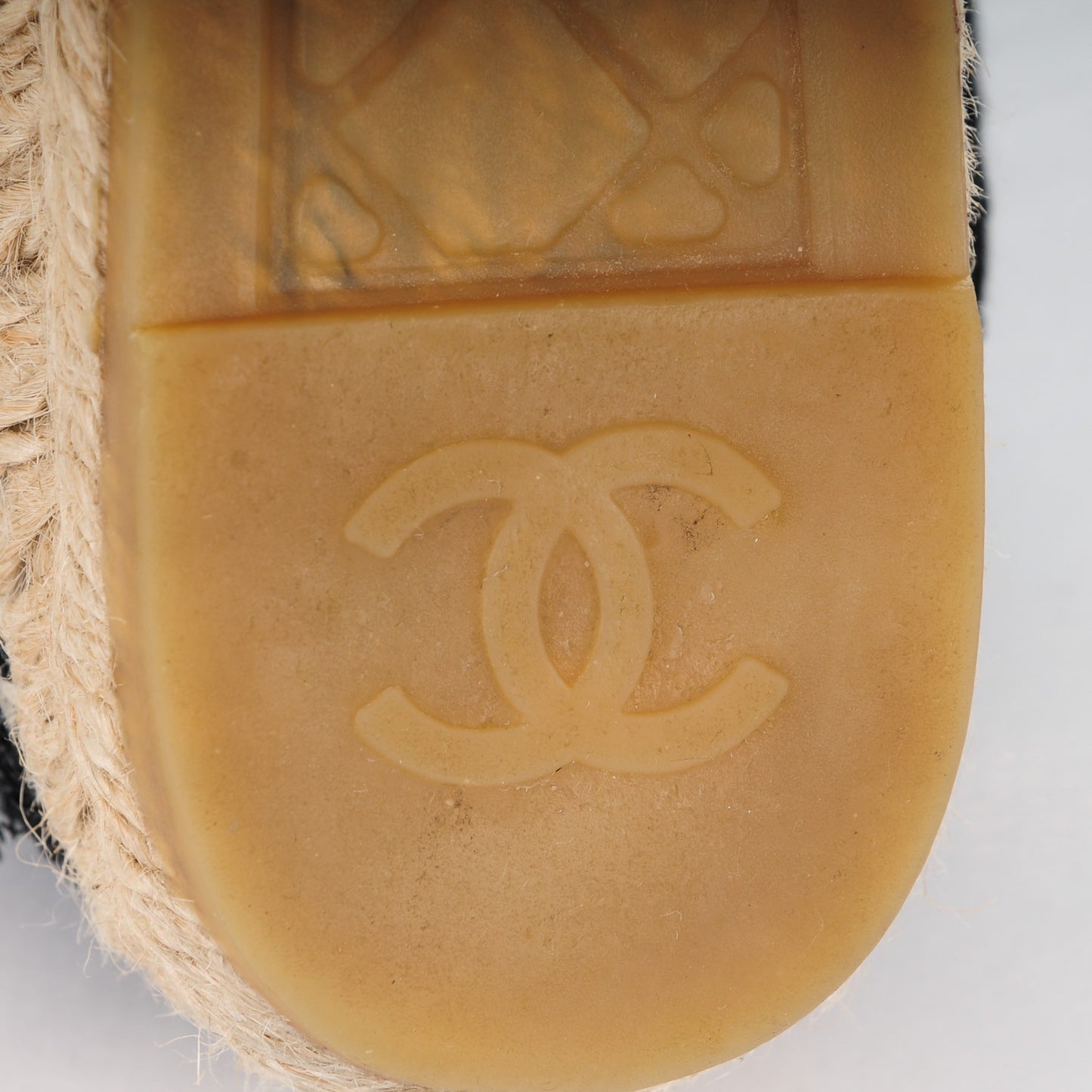 Tweed Patent Goatskin Sequin CC Espadrilles 38 Black