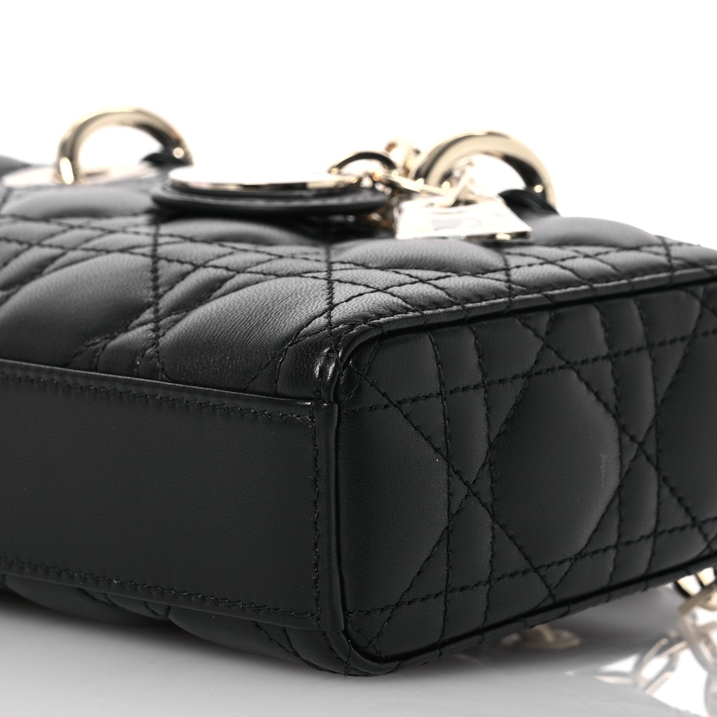 Lambskin Cannage Small Lady D-Joy Black