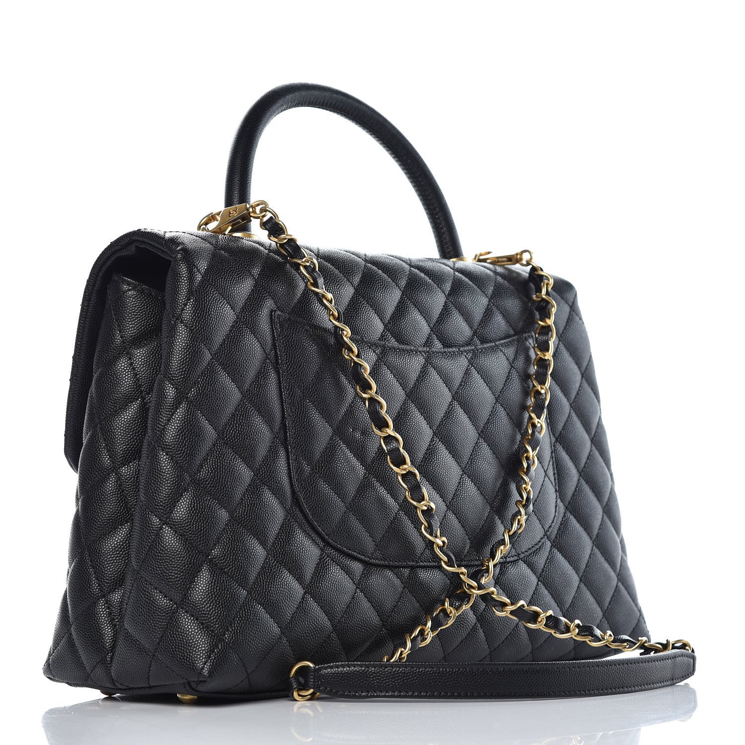 Chanel Caviar Quilted Medium Coco Handle Flap Black 3 of 10